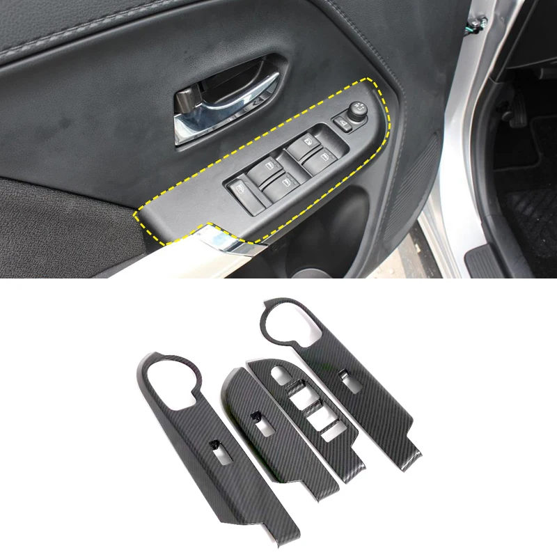 Carbon Fiber Color Interior Front Door Armrest Window Switch Button Cover Trim 4pcs LHD For Toyota Rush 2018 2019 2020
Carbon Fiber Color Interior Front Door Armrest Window Switch Button Cover Trim 4pcs LHD For Toyota Rush 2018 2019 2020