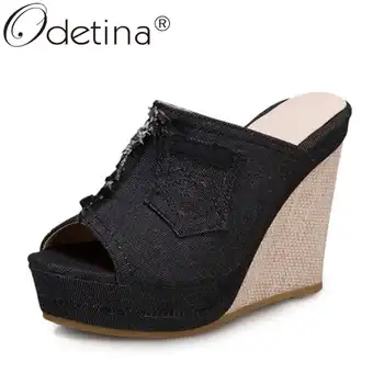 Odetina Women Fashion Wedges Extreme High Heel Mules Pumps Female Pull On Sewing Platform Peep Toe Classics Canvas Casual Pumps
Odetina Women Fashion Wedges Extreme High Heel Mules Pumps Female Pull On Sewing Platform Peep Toe Classics Canvas Casual Pumps