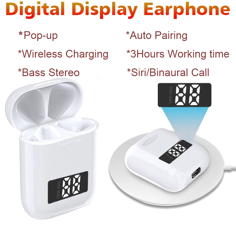 i99 tws Bluetooth Earphone V9 TWS LED Digital Wireless Headphones Pop-up Wireless Charging Headset 6D Noise Reduction Earbuds
i99 tws Bluetooth Earphone V9 TWS LED Digital Wireless Headphones Pop-up Wireless Charging Headset 6D Noise Reduction Earbuds