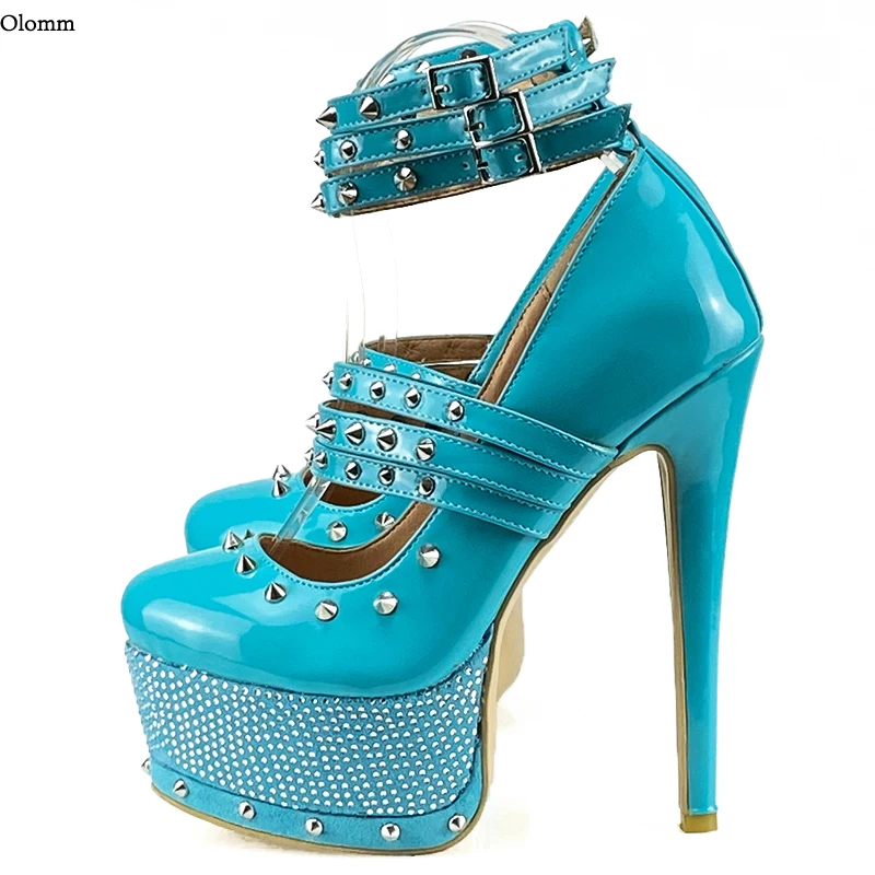 Olomm Handmade Women Platform Pumps Sexy Studded Stiletto High Heels Round Toe Gorgeous Red Party Shoes Women Plus US Size 5-20
Olomm Handmade Women Platform Pumps Sexy Studded Stiletto High Heels Round Toe Gorgeous Red Party Shoes Women Plus US Size 5-20