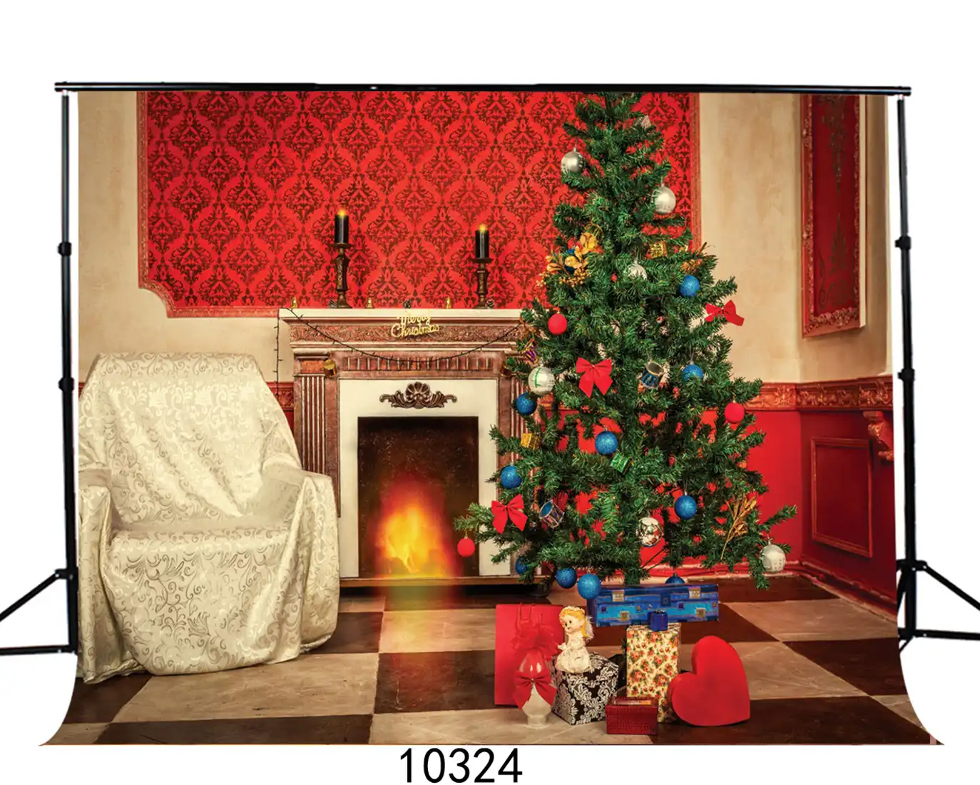 christmas tree fireplace children photography backdrops vinyl