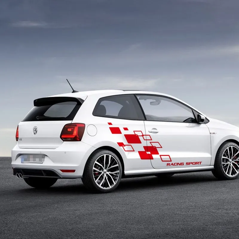 Виниловые наклейки для Volkswagen-POLO Golf CC GTI-R LINE-R WRC-TSI гоночные решетки декор кузова