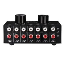 6 Input 1 Output Switcher Audio Source Selection Switcher RCA Audio Input Signal Selector Switch with Volume Adjustment and Manu
6 Input 1 Output Switcher Audio Source Selection Switcher RCA Audio Input Signal Selector Switch with Volume Adjustment and Manu