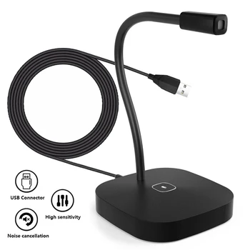 Desktop Computer Microphone USB Wired Microphone 360 Degrees Omnidirectional Condenser with Mute Touch-Button Plug & Play
Desktop Computer Microphone USB Wired Microphone 360 Degrees Omnidirectional Condenser with Mute Touch-Button Plug & Play