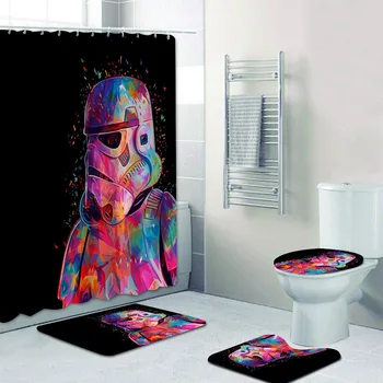 4PCS Set Star Wars Darth Vader Shower Curtain Mat Set Non Slip Rugs Carpet for Bathroom Toilet Bath Bathroom Accessories Gifts
4PCS Set Star Wars Darth Vader Shower Curtain Mat Set Non Slip Rugs Carpet for Bathroom Toilet Bath Bathroom Accessories Gifts