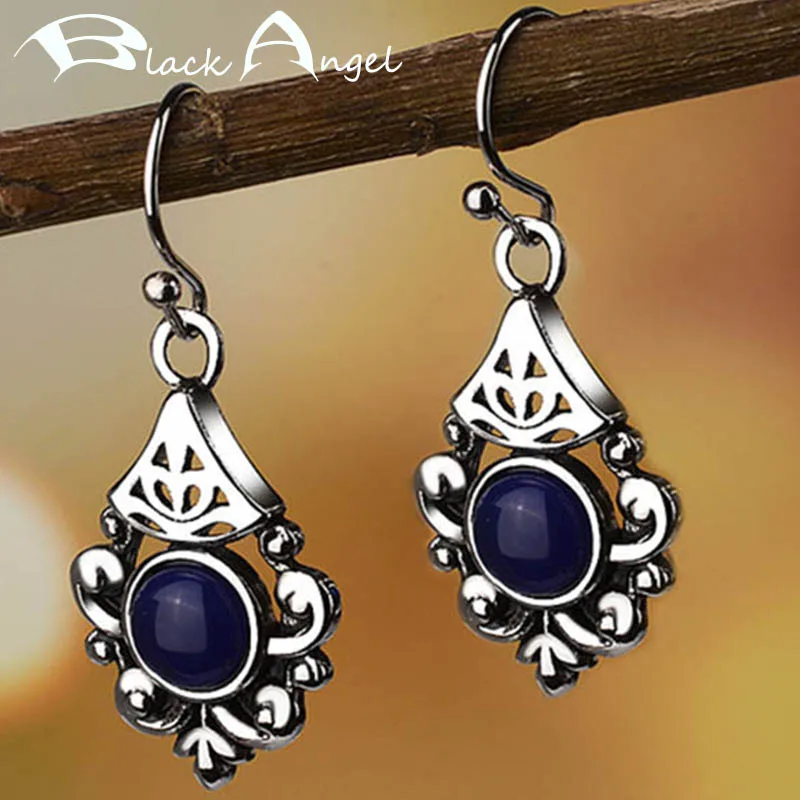 BLACK ANGEL Vintage Thai Silver Lapis Lazuli Sapphire Gemstone Fashion Pattern Hook Drop Earrings Party Jewelry Dropshipping
BLACK ANGEL Vintage Thai Silver Lapis Lazuli Sapphire Gemstone Fashion Pattern Hook Drop Earrings Party Jewelry Dropshipping