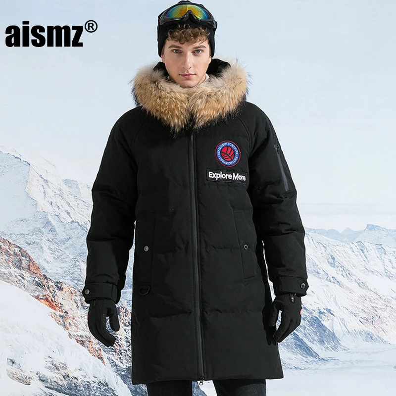 Aismz Russia Canada Winter 90% White Goose Long Down Jacket Parkas Men Raccoon Fur Hooded Windproof Waterproof Coat Man Overcoat
Aismz Russia Canada Winter 90% White Goose Long Down Jacket Parkas Men Raccoon Fur Hooded Windproof Waterproof Coat Man Overcoat