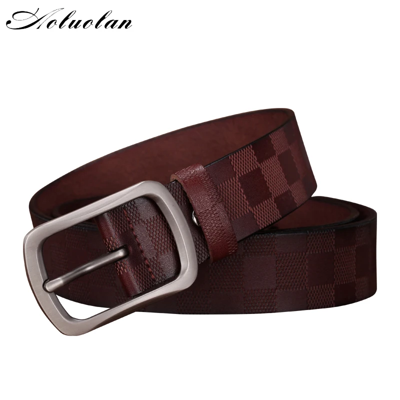 Aoluolan Luxury designer men and women grid Embossing belt needle buckle leisure business leather belt jeans
Aoluolan Luxury designer men and women grid Embossing belt needle buckle leisure business leather belt jeans