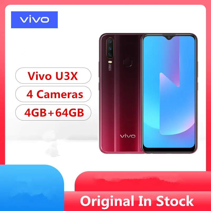 Newmodel Vivo U3X 4G LTE Smart Phone Snapdragon 665 Android 9.0 6.35" HD 4 Cameras 18W Fast Charge Fingerprint Face ID 4GB 64GB 
Newmodel Vivo U3X 4G LTE Smart Phone Snapdragon 665 Android 9.0 6.35" HD 4 Cameras 18W Fast Charge Fingerprint Face ID 4GB 64GB