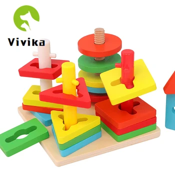 Wooden Toy Four-Column Set Building Blocks Color Shape Cognitive Matching Four-Column Geometric Nesting Toy
Wooden Toy Four-Column Set Building Blocks Color Shape Cognitive Matching Four-Column Geometric Nesting Toy