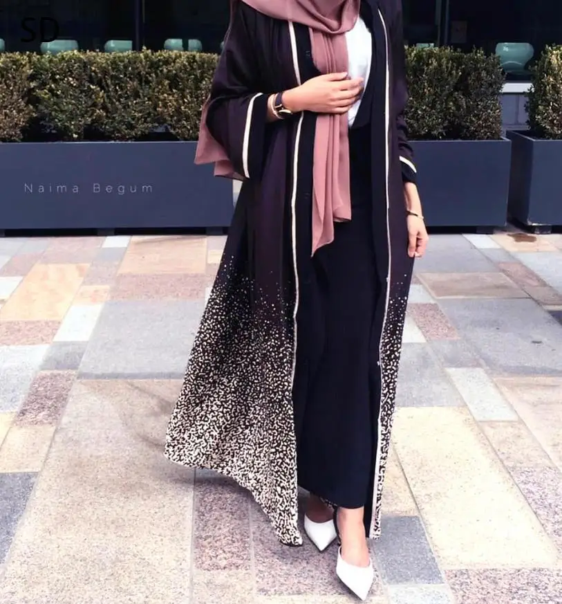 Muslim Ombre Abayas Dubai Fashion Muslim Full Opening Cardingan Abaya Female Full Length Islamic Robes
Muslim Ombre Abayas Dubai Fashion Muslim Full Opening Cardingan Abaya Female Full Length Islamic Robes