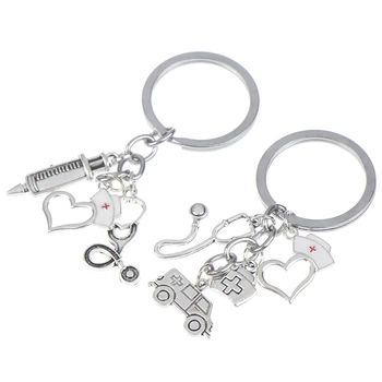 New Nurse Cap Medical Key Chain Needle Syringe Stethoscope Thermometer Cute Keychain Jewelry Gift Hot
New Nurse Cap Medical Key Chain Needle Syringe Stethoscope Thermometer Cute Keychain Jewelry Gift Hot
