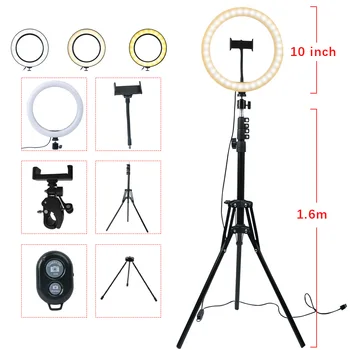 Led Ring Light With Bracket And Table Tripod,10'' Circle Desktop Lamp Light For Makeup Selfie Photography ,with Dimmable 3 Light
Led Ring Light With Bracket And Table Tripod,10'' Circle Desktop Lamp Light For Makeup Selfie Photography ,with Dimmable 3 Light