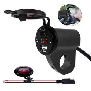 Metal Motorcycle 12V SAE To USB Charger with Voltmeter Switch for CellPhone GPS Navigation
Metal Motorcycle 12V SAE To USB Charger with Voltmeter Switch for CellPhone GPS Navigation