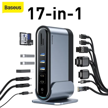 Baseus 17 in 1 Type-C HUB Adapter to Multi HDMI RJ45 VGA USB 3.0 2.0 with Power Adapter Working Docking Station for Notebook
Baseus 17 in 1 Type-C HUB Adapter to Multi HDMI RJ45 VGA USB 3.0 2.0 with Power Adapter Working Docking Station for Notebook