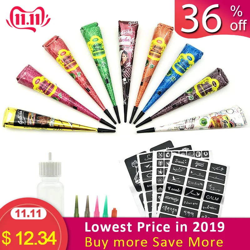 Temporary Tattoo Kit 9-color Temporary Tattoo Paste Cone With 107-part Stencil Set, 1 Applicator Bottle And 5 Plastic Nozzles
Temporary Tattoo Kit 9-color Temporary Tattoo Paste Cone With 107-part Stencil Set, 1 Applicator Bottle And 5 Plastic Nozzles