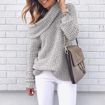 Autumn Off Shoulder Sweater Women Pullover Sweater Warm Winter Knitted Sweater Ladies Long Sleeve Women Loose Sweater Female 
Autumn Off Shoulder Sweater Women Pullover Sweater Warm Winter Knitted Sweater Ladies Long Sleeve Women Loose Sweater Female
