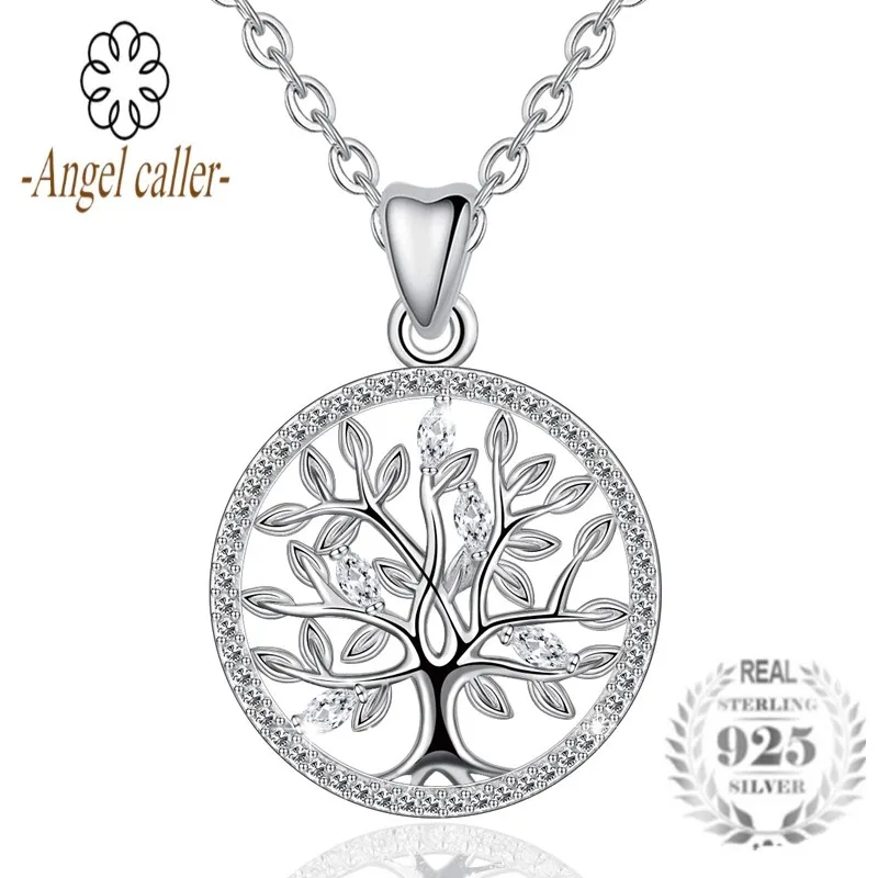 Angel Caller 925 Sterling Silver Tree of Life Necklace Crystal Tree Round Pendant for women Nature Jewelry Birthday gift D401
Angel Caller 925 Sterling Silver Tree of Life Necklace Crystal Tree Round Pendant for women Nature Jewelry Birthday gift D401