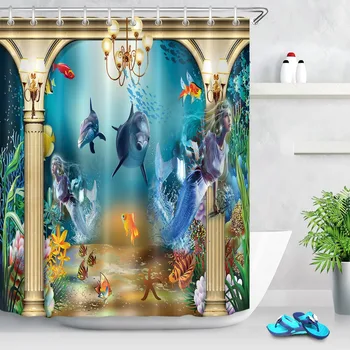 Luxury Undersea Palace Fish Dolphin Mermaid Shower Curtain And Polyester For Bathroom Decor Mat Fabric Set Bathtub Waterproof 
Luxury Undersea Palace Fish Dolphin Mermaid Shower Curtain And Polyester For Bathroom Decor Mat Fabric Set Bathtub Waterproof