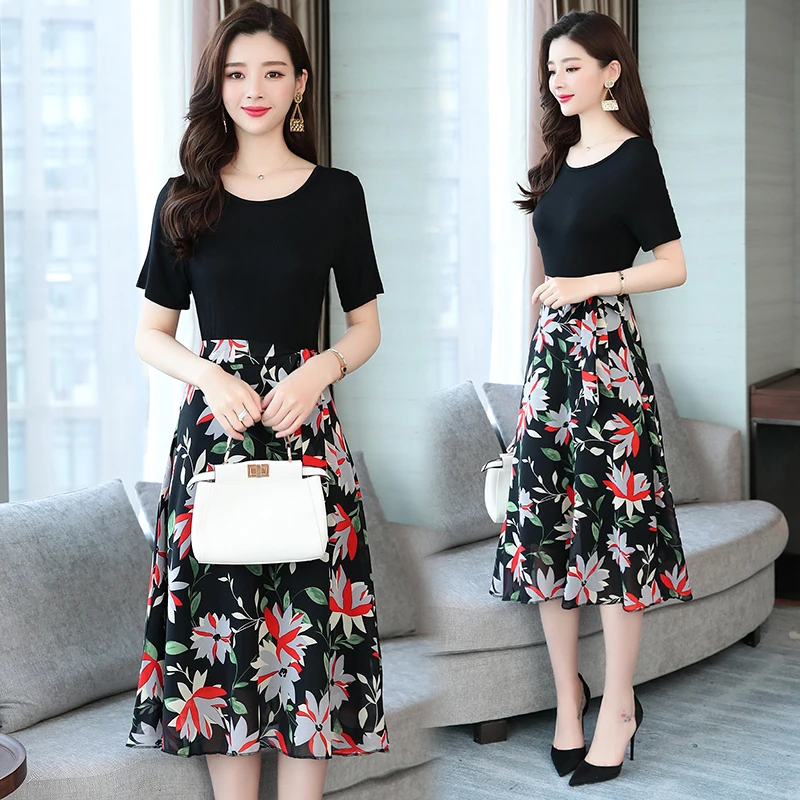 2020 Chiffon Print Patchwork Midi Dresses Summer 4XL Plus Size Short Sleeve Loose Dress Elegant Women Bodycon Party Vestidos
2020 Chiffon Print Patchwork Midi Dresses Summer 4XL Plus Size Short Sleeve Loose Dress Elegant Women Bodycon Party Vestidos