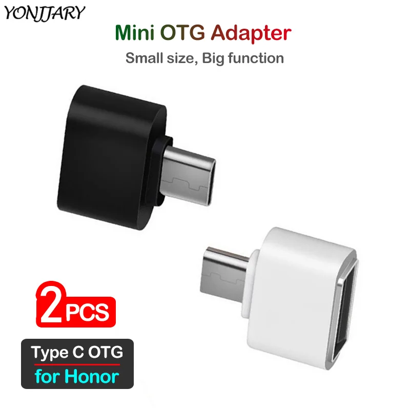2 шт. Type C USB OTG адаптер для Huawei Honor 8 9 10 20 30 9X Pro 20S 30S V10 V20 V30 Note USB-C коннектор | Мобильные