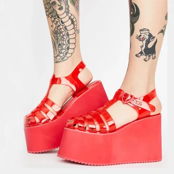 2020 Summer Platform Sandals Female Buckle Women Transparent Super High Heel Large Size Shoes PVC Waterprooof Zapatos De Mujer
2020 Summer Platform Sandals Female Buckle Women Transparent Super High Heel Large Size Shoes PVC Waterprooof Zapatos De Mujer