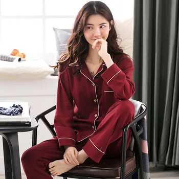 Newly-married Pajamas Pure Cotton Long Sleeve Alcohol Red Easy Lapel Cardigan Can Other Clothes Season Home Furnishing Serve
Newly-married Pajamas Pure Cotton Long Sleeve Alcohol Red Easy Lapel Cardigan Can Other Clothes Season Home Furnishing Serve