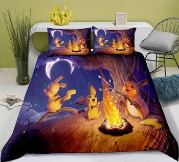 Cute Pikachu Pokemon Anime Duvet Cover Set Bed Cover Set Gift Janpanese Game Character Cartoon Bedding Set 3PCS for Kids Girls
Cute Pikachu Pokemon Anime Duvet Cover Set Bed Cover Set Gift Janpanese Game Character Cartoon Bedding Set 3PCS for Kids Girls
