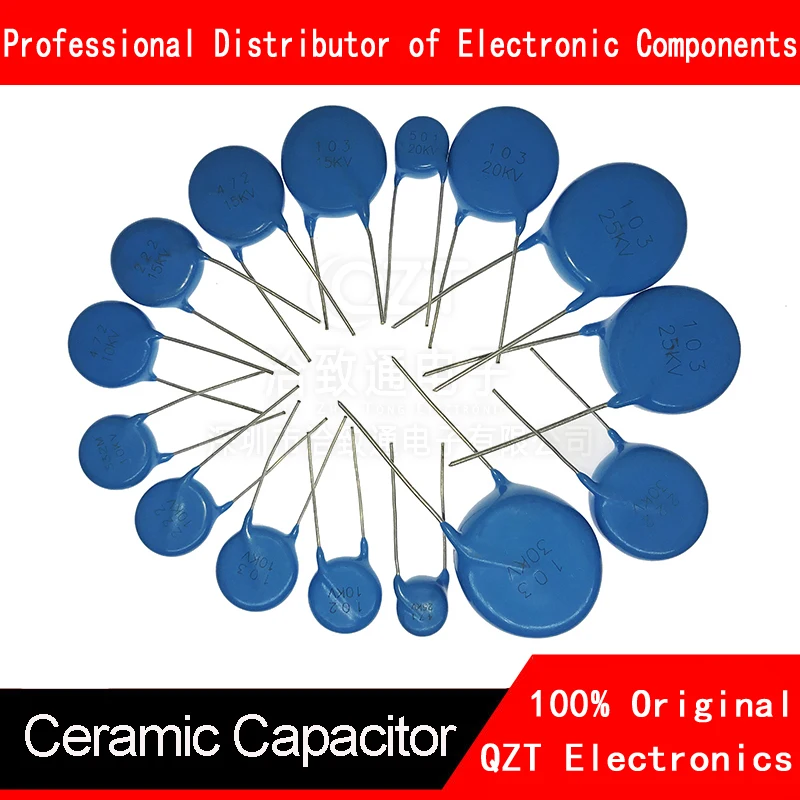 

10pcs CT81 High Voltage Ceramic capacitor 10KV 15KV 20KV 25KV 30KV 40KV 50KV 102 103 221 222 331 471 501