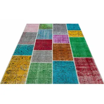 Multicolour Real Patchwork Rug, Handmade Rug Anatolian Floral Rug Over-dyed Rug 4011
Multicolour Real Patchwork Rug, Handmade Rug Anatolian Floral Rug Over-dyed Rug 4011