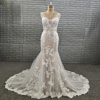Hot Selling V Neck Backless Sleeveless Mermaid Bridal Dress Wedding Gown
Hot Selling V Neck Backless Sleeveless Mermaid Bridal Dress Wedding Gown