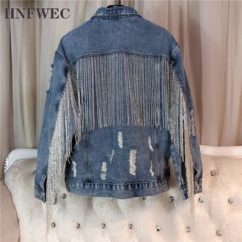 2019 Autumn Fashion Trend New Pattern Slim Ift Sleeve Solid Wild Street Harajuku Tassel Lapel Women's Denim Jacket S600
2019 Autumn Fashion Trend New Pattern Slim Ift Sleeve Solid Wild Street Harajuku Tassel Lapel Women's Denim Jacket S600