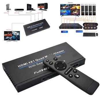 HDMI 4x1 Switch Quad Multi Viewer Splitter with Seamless Switcher HD Video 1080P for PC/STB/DVD DJA99
HDMI 4x1 Switch Quad Multi Viewer Splitter with Seamless Switcher HD Video 1080P for PC/STB/DVD DJA99