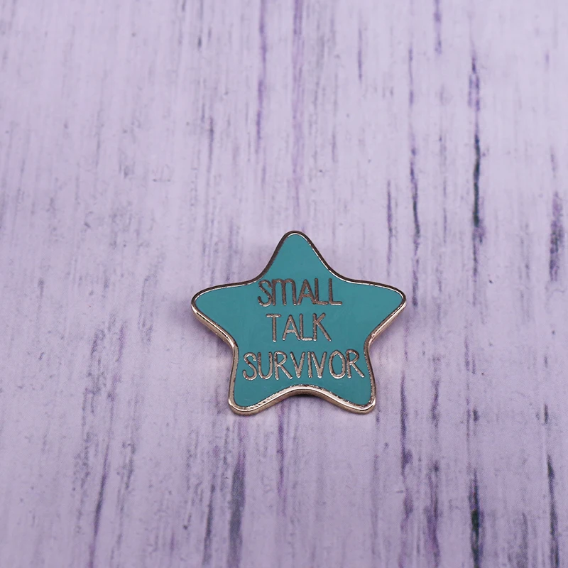 Small talk survivor star brooch funny sarcasm pin perfect for introverts humor conversation starter
Small talk survivor star brooch funny sarcasm pin perfect for introverts humor conversation starter