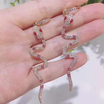 Fashion Red Eyes Snake Animal Drop Earrings S925 Ear Pin Green Eyes 18K Gold Plated Women Wedding Jewelry
Fashion Red Eyes Snake Animal Drop Earrings S925 Ear Pin Green Eyes 18K Gold Plated Women Wedding Jewelry