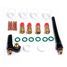 23Pcs TIG Welding Torch Gas Lens Parts #10 Pyrex Cup Collet Kit For WP-17/18/26 Gas Soldering Iron Gas Welding Materials
23Pcs TIG Welding Torch Gas Lens Parts #10 Pyrex Cup Collet Kit For WP-17/18/26 Gas Soldering Iron Gas Welding Materials
