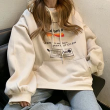 Women Letter Print BF Style Loose Casual Hoodies Pullover Plus Velvet Warm Hooded School Big Pocket Harajuku Sweatshirt Ulzzang
Women Letter Print BF Style Loose Casual Hoodies Pullover Plus Velvet Warm Hooded School Big Pocket Harajuku Sweatshirt Ulzzang
