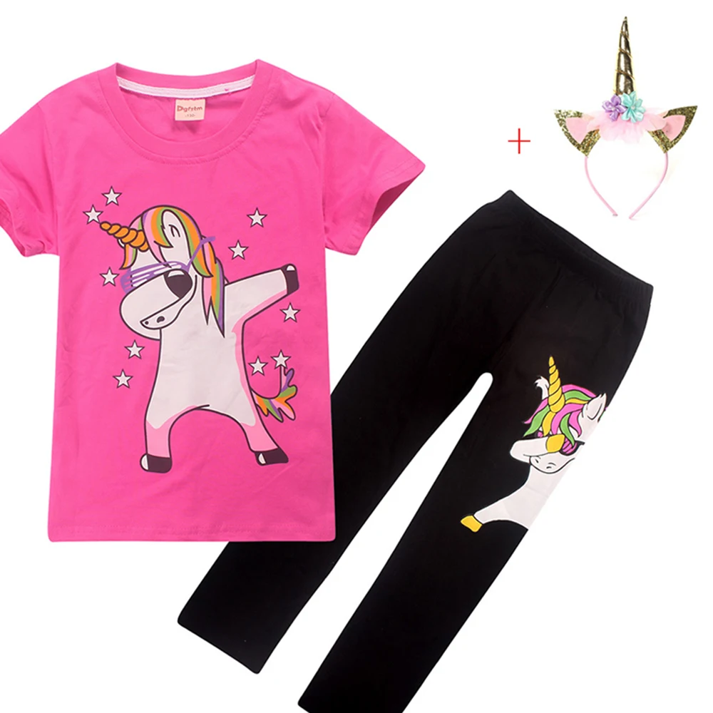 2019 Summer Unicorn Pure Cotton Children Tracksuits for Girls Baby Girl Sport Suit Costume Set Tops Pants unicornio Clothing Set
2019 Summer Unicorn Pure Cotton Children Tracksuits for Girls Baby Girl Sport Suit Costume Set Tops Pants unicornio Clothing Set