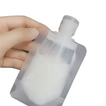 5Pcs Travel Refillable Lotion Empty Bag Transparent Squeezeable Pouch Portable Shampoo Shower Gel Hand Sanitizer Container