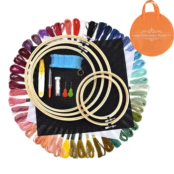 Embroidery Starter Kit 50pcs Cross Stitch Floss Threads 5pcs Bamboo Embroidery Hoops Needlework Sewing Needles Embroidery Kit
Embroidery Starter Kit 50pcs Cross Stitch Floss Threads 5pcs Bamboo Embroidery Hoops Needlework Sewing Needles Embroidery Kit