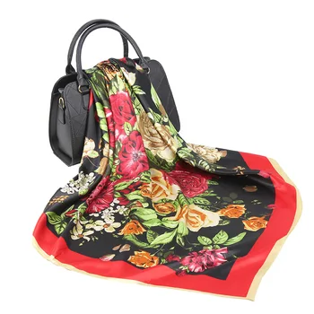 Elegent Women Square Silk Satin Hijab Scarf 90*90 Russian Floral Pattern National Scarves Silk Bandana Fourlard Femme Hair Scarf
Elegent Women Square Silk Satin Hijab Scarf 90*90 Russian Floral Pattern National Scarves Silk Bandana Fourlard Femme Hair Scarf