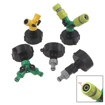 

60mm Thread With 1/2" 3/4" Thread Y Shaped Quick Valved Connector IBC Tank Adapter Tap Connector Replacement Valve Fitting