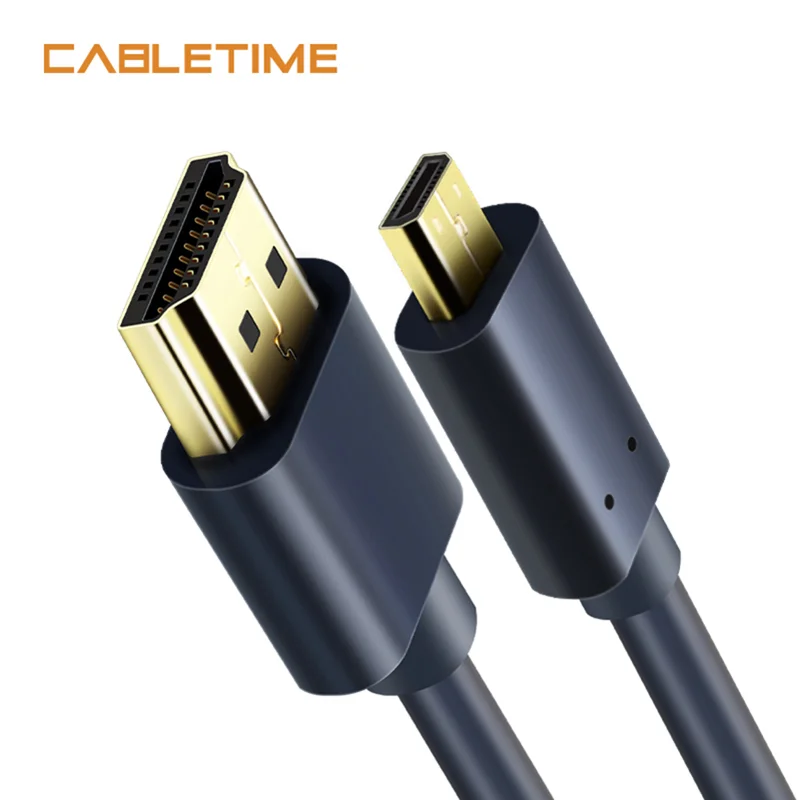 Кабель Micro HDMI Cabletime позолоченный Двунаправленный 2k * 4k 2 0 HD высококачественный