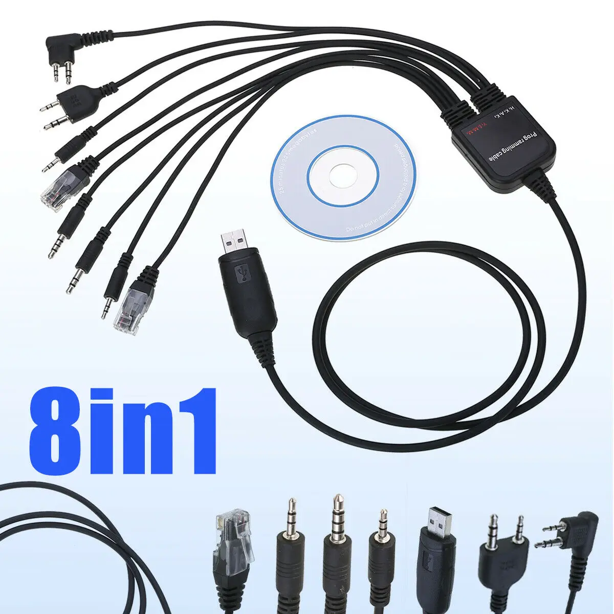 8 in 1 USB Programming Cable For Baofeng kenwood PUXING UV-5R Yaesu Icom Wouxun Hyt Radio Car Radio Walkie Talkie Accessories
8 in 1 USB Programming Cable For Baofeng kenwood PUXING UV-5R Yaesu Icom Wouxun Hyt Radio Car Radio Walkie Talkie Accessories