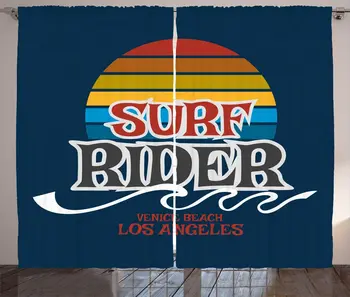 Night Blue Multicolor California Curtains Summer Theme Surf Rider Typography Image Colorful Sun Motif Living Room Window Drapes
Night Blue Multicolor California Curtains Summer Theme Surf Rider Typography Image Colorful Sun Motif Living Room Window Drapes
