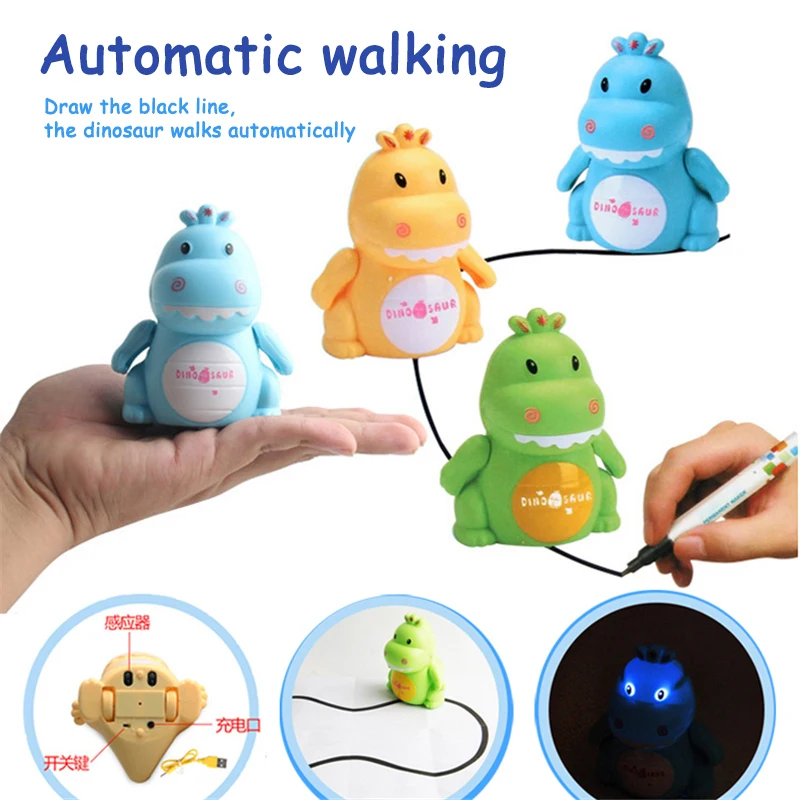 New Line Follow Magic Pen Inductive Dinosau Following Induction Rail Track Animal with Charging Light Music Kids Electronic Toys
New Line Follow Magic Pen Inductive Dinosau Following Induction Rail Track Animal with Charging Light Music Kids Electronic Toys