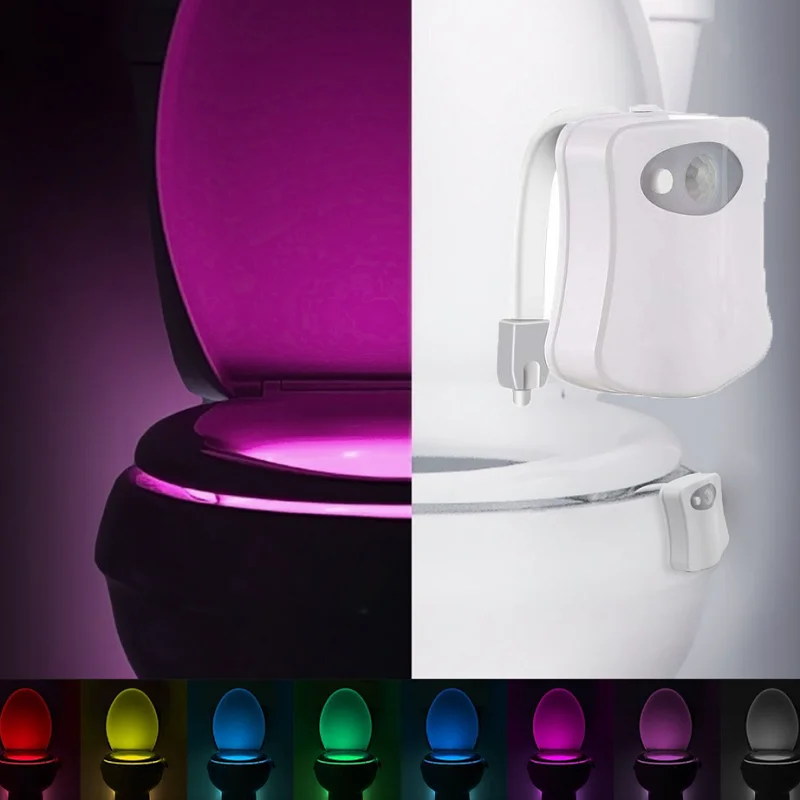 

PIR Motion Sensor LED Light Toilet Seat Night Light Waterproof 8 Colors Changeable Lamp WC Toilet Night Light DROPSHIPPING