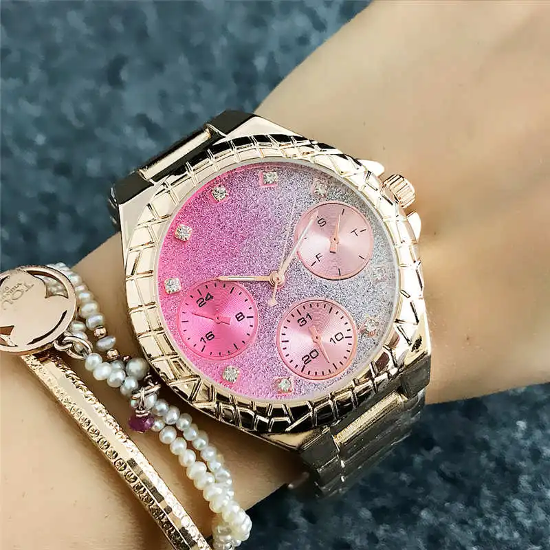 reloj mujer luxury Diamond Watch Women fashion brand Ladies Dress Pink Wrist Watch Crystal dial rose gold Watches Bracelet Clock
