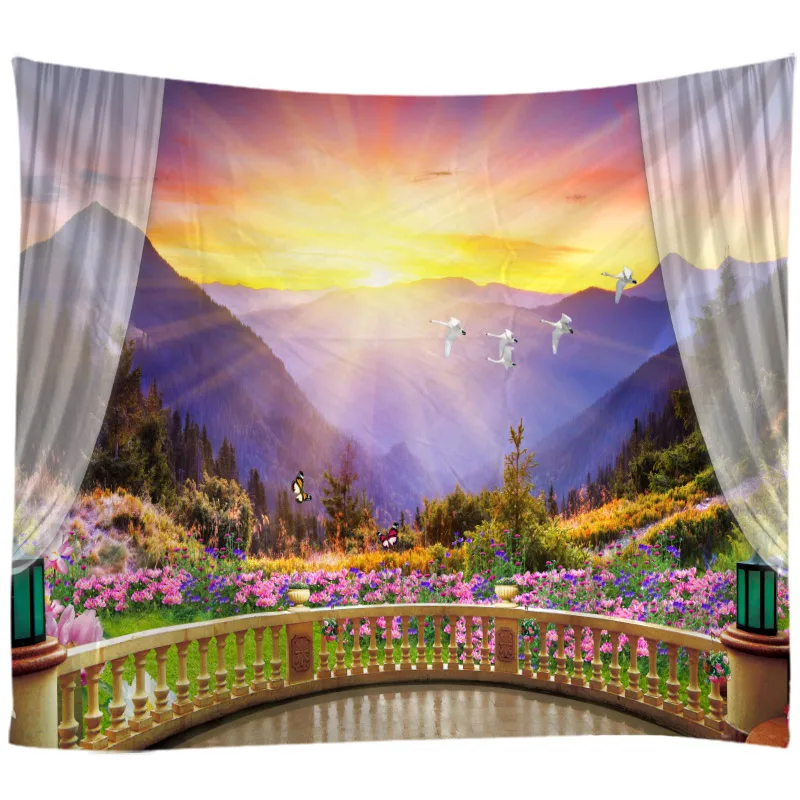 Windows Scenery Tapestry Wall Hanging Cloth Bed Spread Beach Towel Table Cloth Yoga Mat House Decoration Living Room Decoration
Windows Scenery Tapestry Wall Hanging Cloth Bed Spread Beach Towel Table Cloth Yoga Mat House Decoration Living Room Decoration