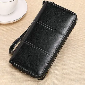 Long Wallet New Vintage Purses Female Zipper Card Holder Ladies Waxed leather Coin Purse Female Fashion phone Card Holder Wallet
Long Wallet New Vintage Purses Female Zipper Card Holder Ladies Waxed leather Coin Purse Female Fashion phone Card Holder Wallet